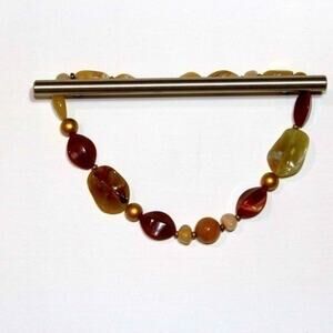 Multi Tone Brown Gem Necklace Collar Length